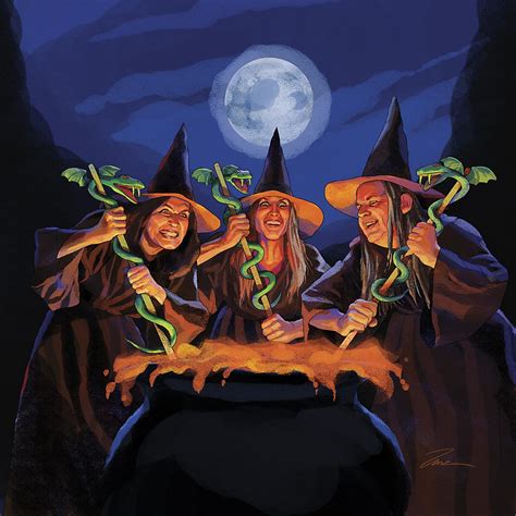Witches aroundz a cauldron